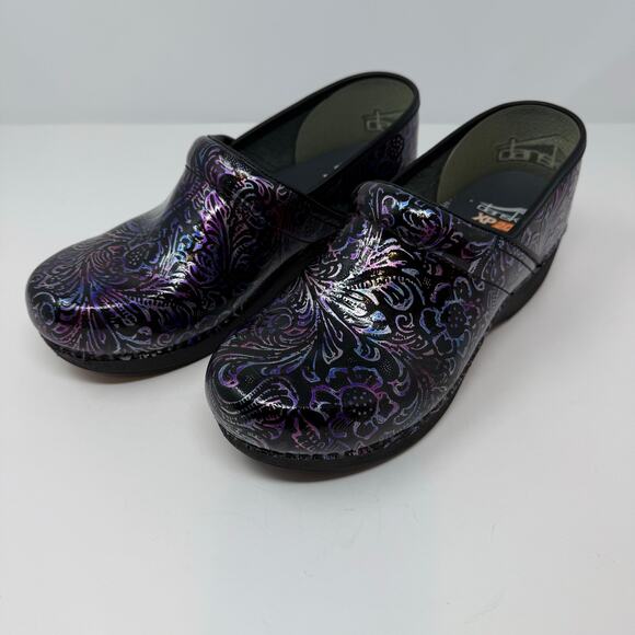 Dansko Shoes - Dansko XP 2.0 Professional Nursing Shoes Women's 41 Black Multi Color Floral EUC